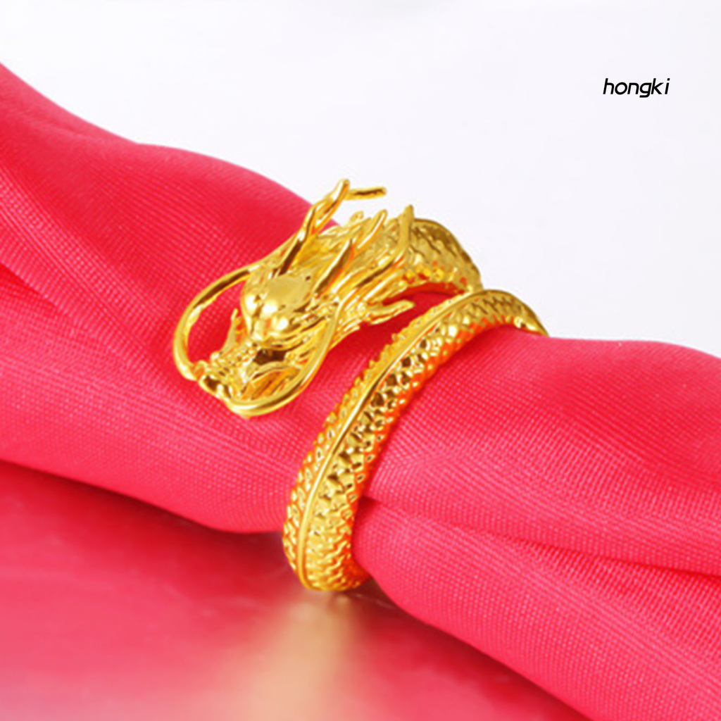Nhẫn Đeo Tay Khắc Hình Rồng Phong Cách Vintage