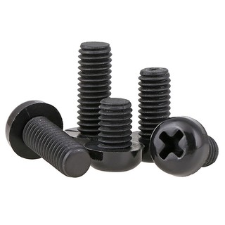 Ốc vít đầu tròn bằng nylon màu đen m2 m2.5 m3 m4
