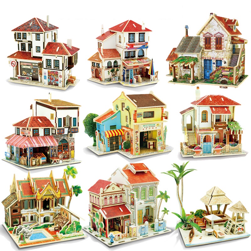 Đồ chơi lắp ráp gỗ 3D Mô hình Nhà gỗ Robotime Global Style House