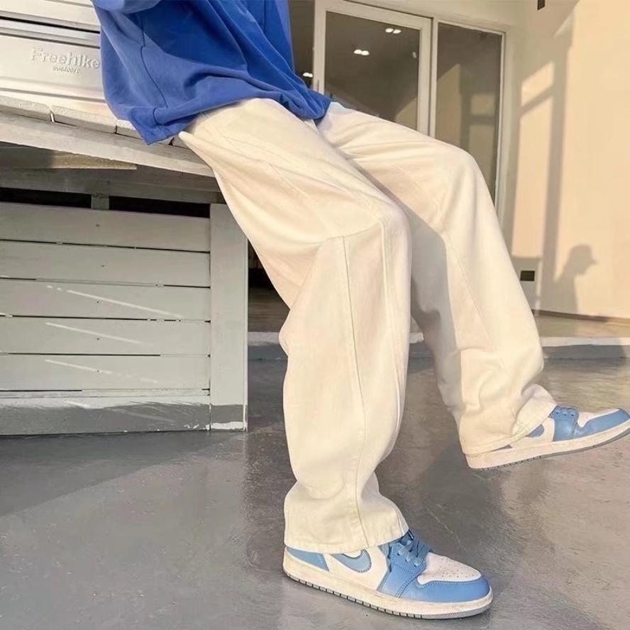 Quần Jean Ống Rộng Thời Trang Hàn Quốc Dành Cho Nam Nữ