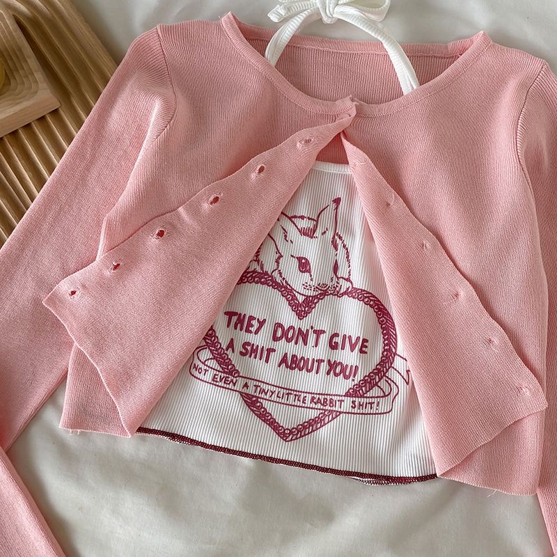 Set áo khoác và áo thun thỏ phô mai