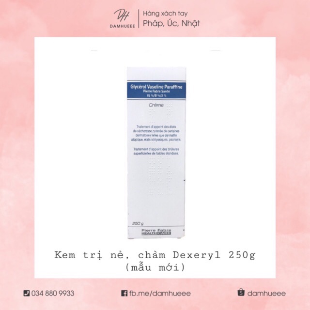 Kem nẻ, chàm da Glycerol Dexeryl 250g (mẫu mới)