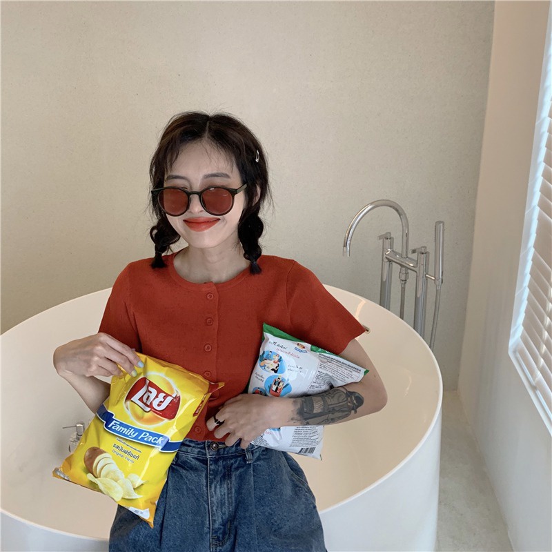 Áo Cardigan Dệt Kim Tay Ngắn / Ngắn Phong Cách Thời Trang Mới 2022 Cho Nữ