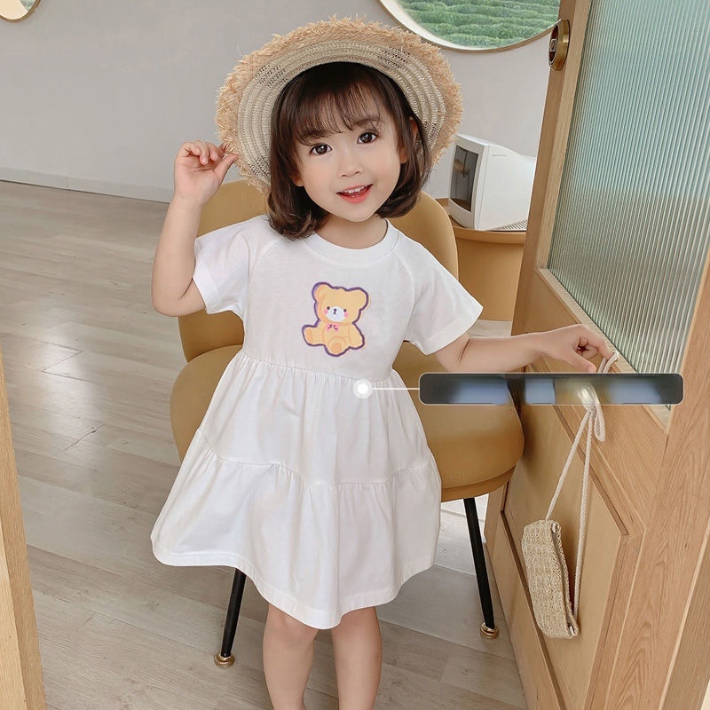 Đầm Chữ A Họa Tiết Hoạt Hình Anime Xinh Xắn Dành Cho Bé Gái