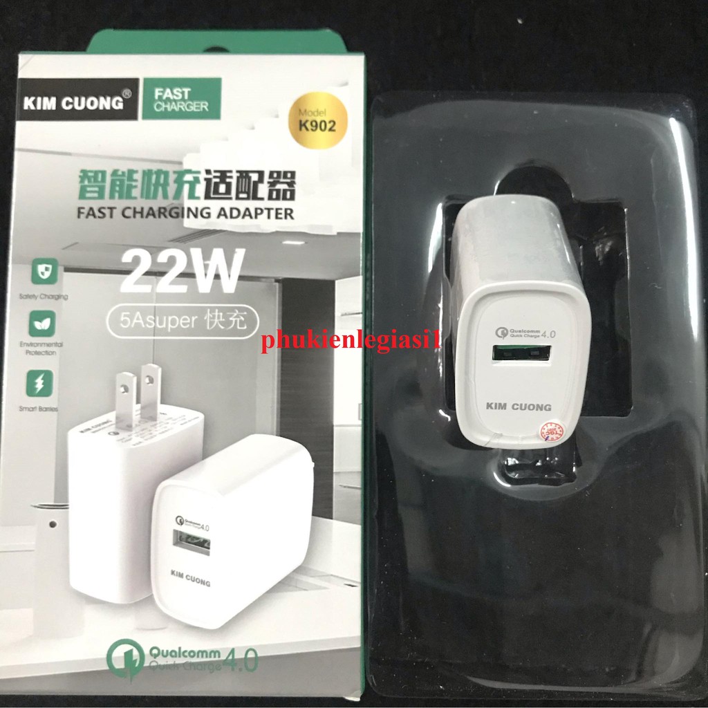Cóc sạc nhanh Quick Charge 4.0 kim cương K902