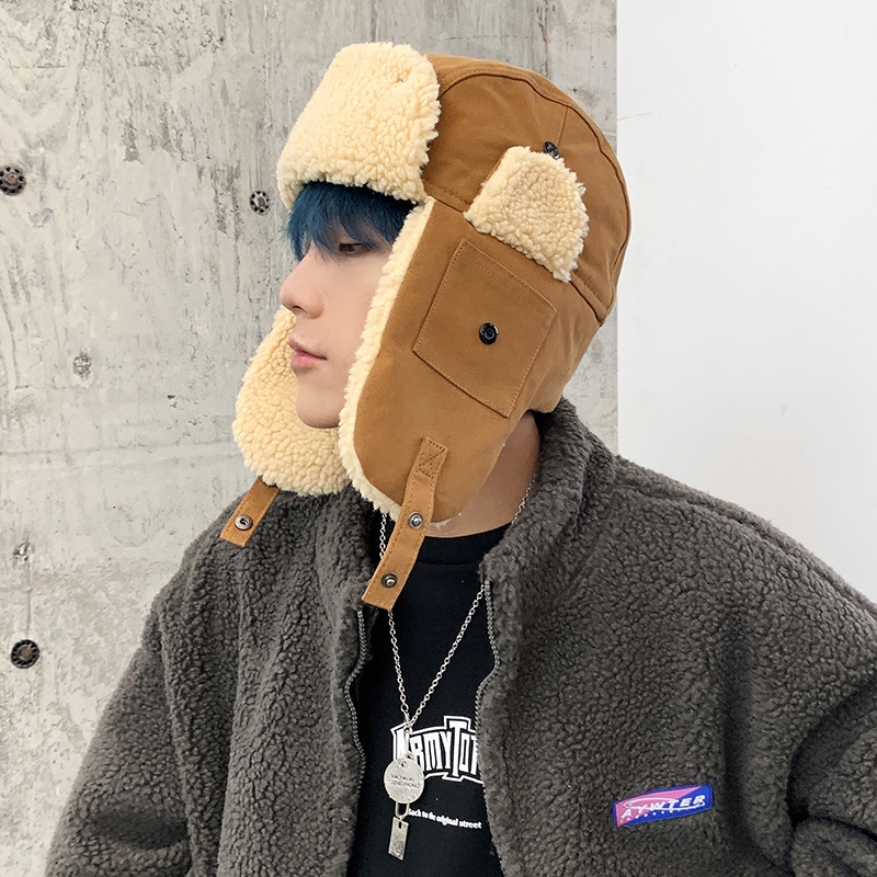 Mũ Cotton Dày Dặn Chống Gió Giữ Ấm Mùa Đông Cho Nam