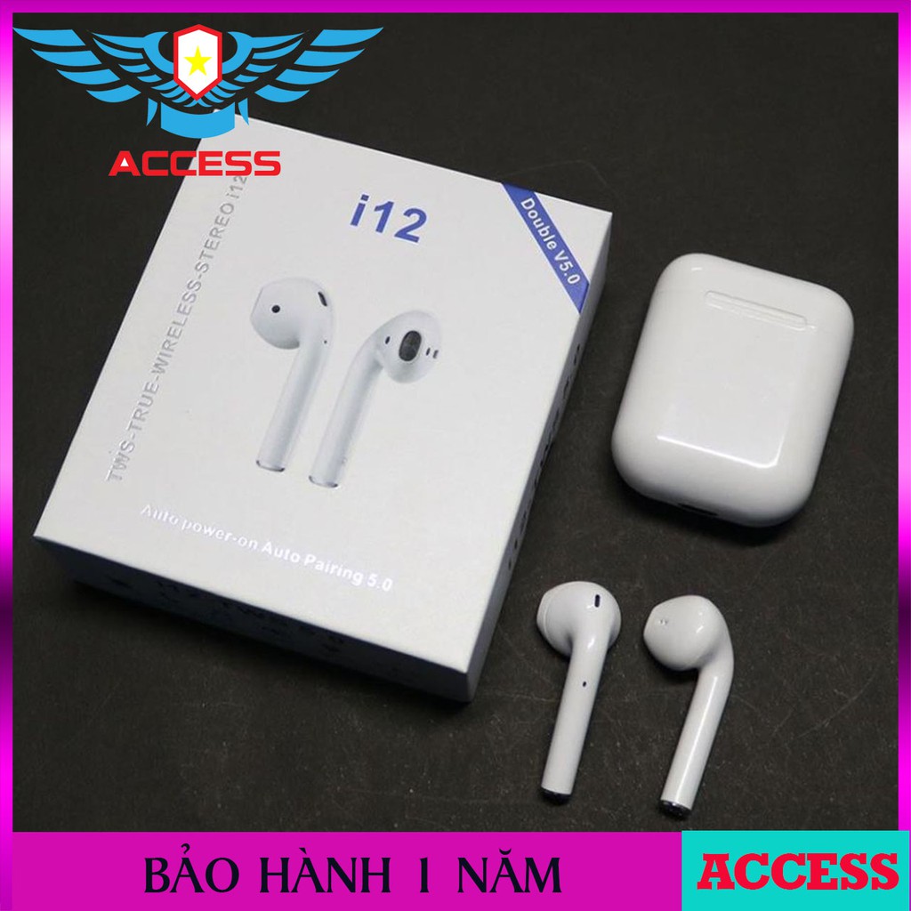 [ SIÊU PHẨM ] Tai Nghe Bluetooth i12 TWS 5.0 Tai Nghe i12 Không Dây Âm Thanh Chuẩn HIFI Dùng Cho IOS Và Android Access