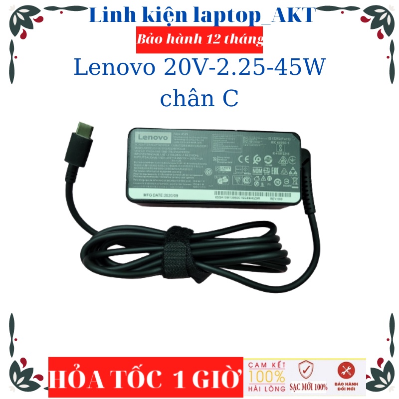 Sạc Lenovo 20V-2.25A-45W Type C S330 Thinkpad E14 Yoga T480 T580S E480 E580 X1 Carbon 5th 6th Gen X1