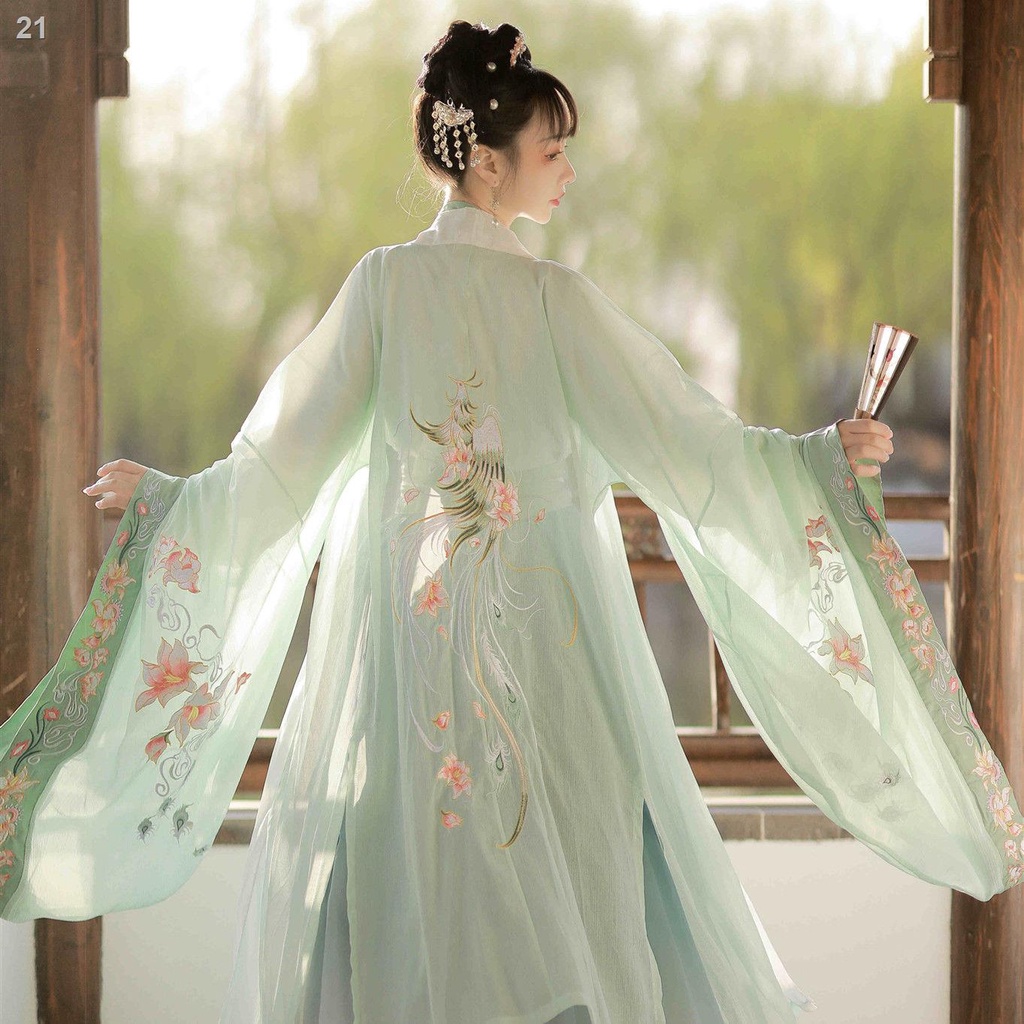 áo sơ mi dài thắt lưng của phụ nữ Hanfu đích thực mới với tay áo lớn hàng n