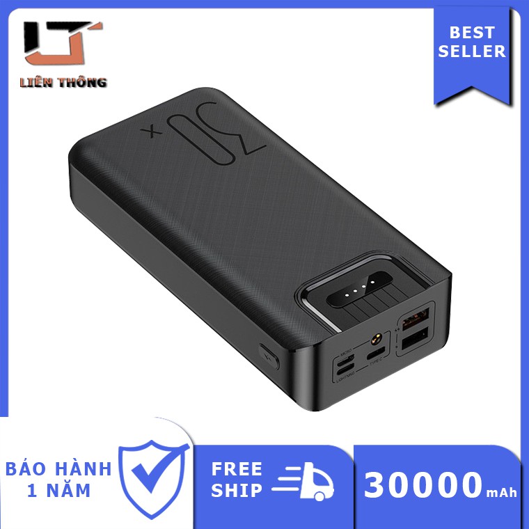 Pin Sạc Dự Phòng 30.000mAh Sac Du Phong Hỗ Trợ Sạc Nhanh Sạc An Toàn 3 Đầu Vào 2 Đầu Ra Bảo Hành 1 Năm