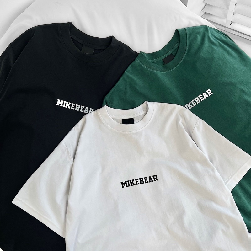 Áo thun tay lỡ unisex,in hình gấu Mike 3 màu