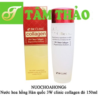 Nước hoa hồng Hàn quốc 3W clinic collagen đỏ 150ml 8809305082719