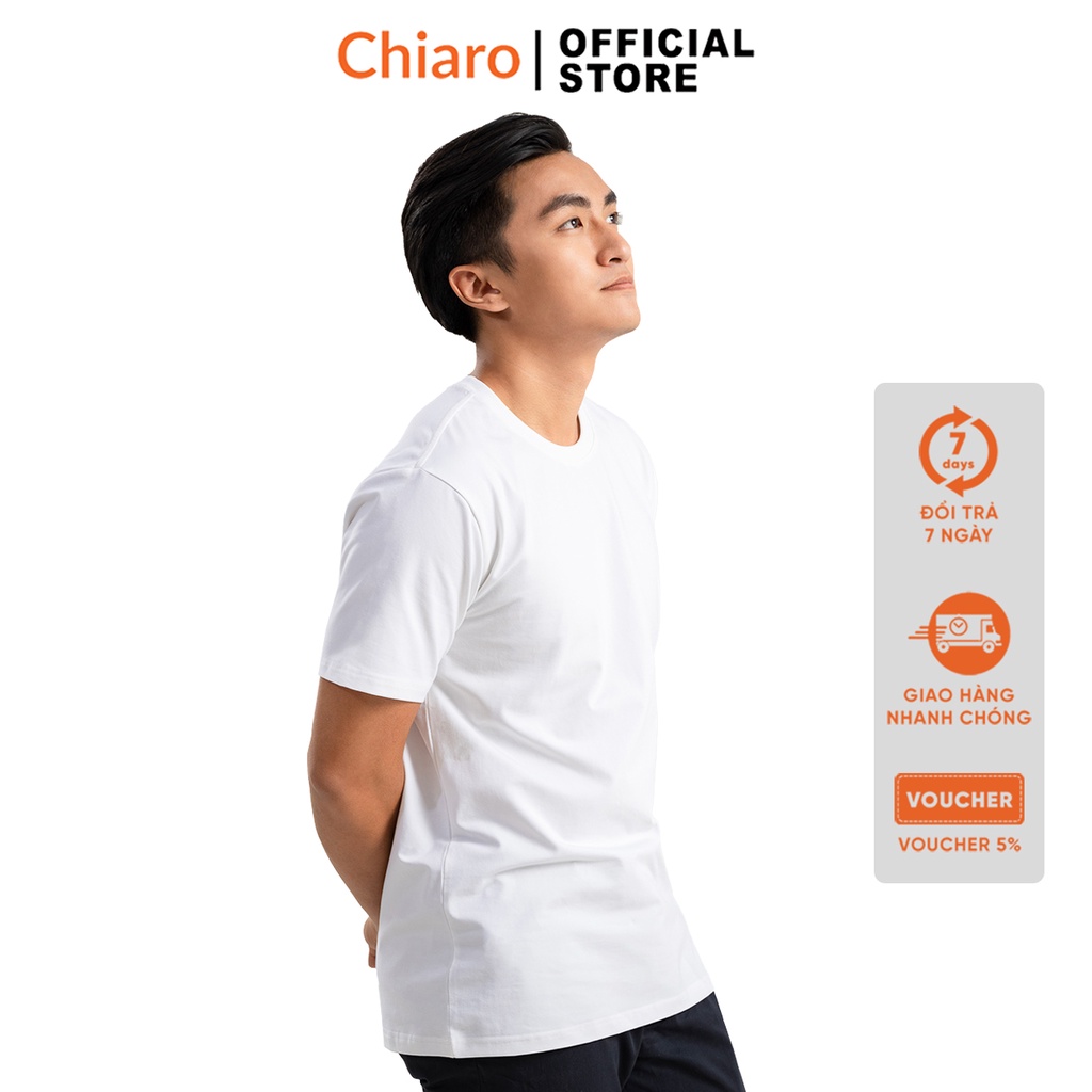 Áo thun trơn cổ tròn basic màu trắng cotton dày không xù lông cực mềm mịn chất đẹp Chiaro