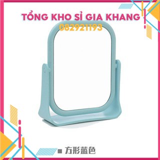 SP36 Gương trang điểm để bàn lúa mạch 2 mặt gương xoay phong cách Hàn Quốc