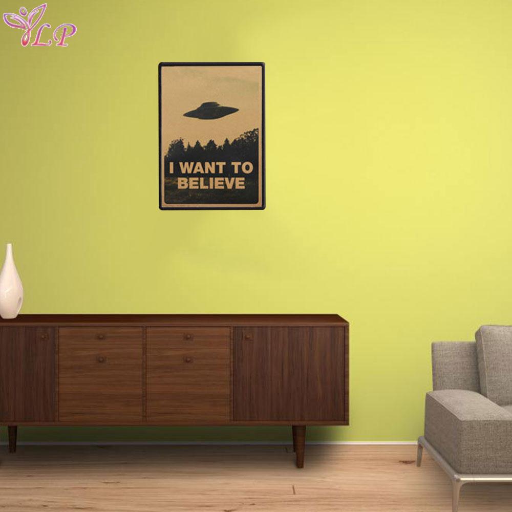 Poster dán tường chữ I Want To Believe phong cách retro