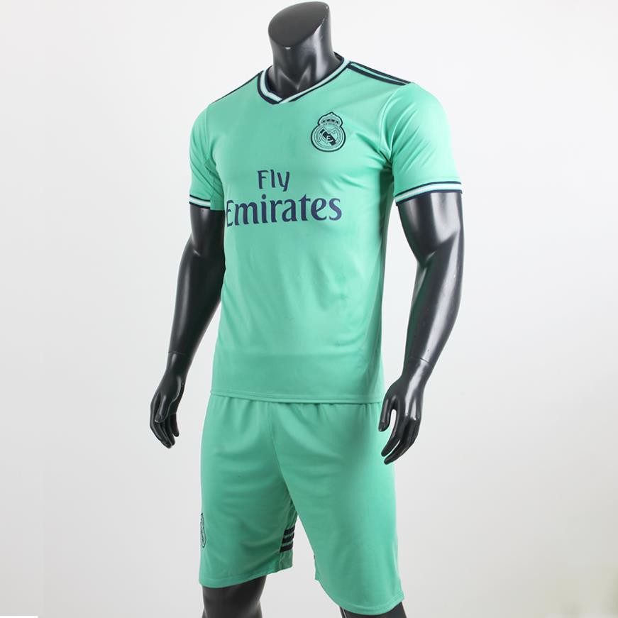 Bộ Quần Áo Bóng Đá Câu Lạc Bộ Real Madrid màu xanh ngọc mùa giải 2019 2020