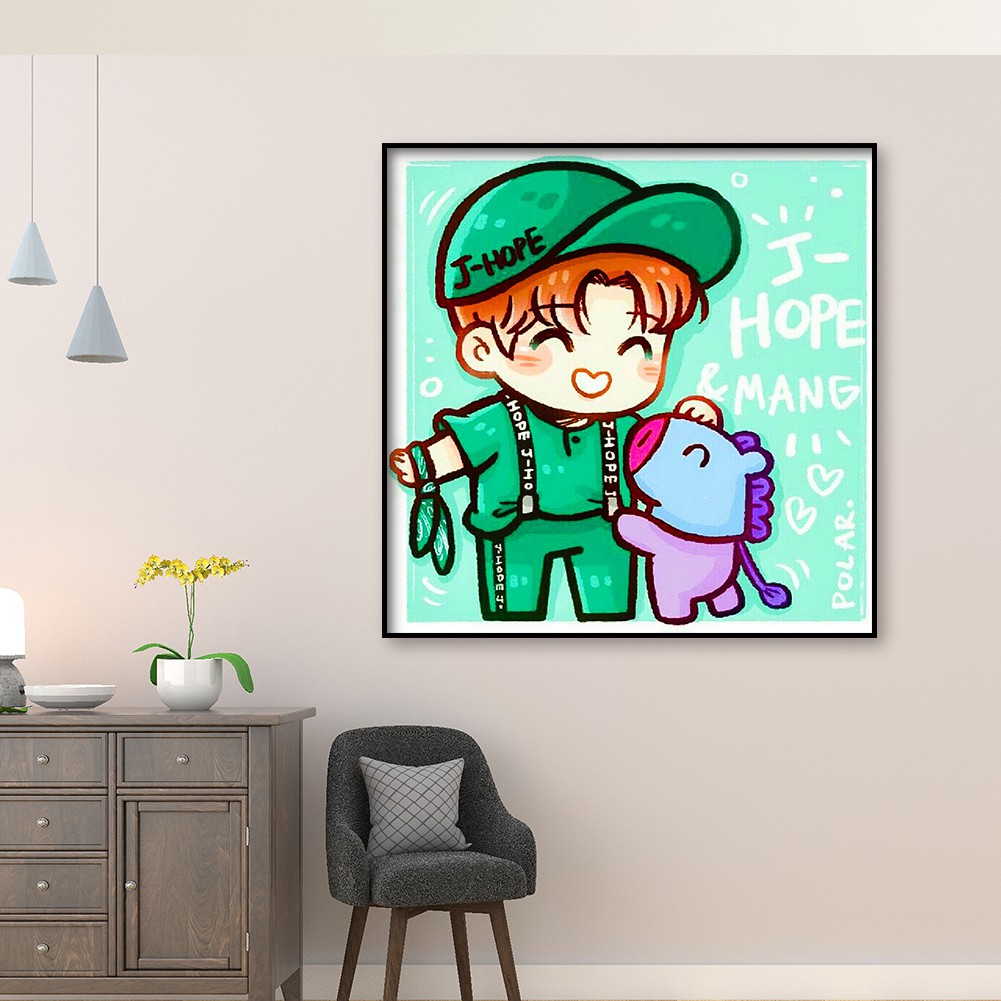 Tranh đính đá DIY trang trí nhà 5D hình hoạt hình