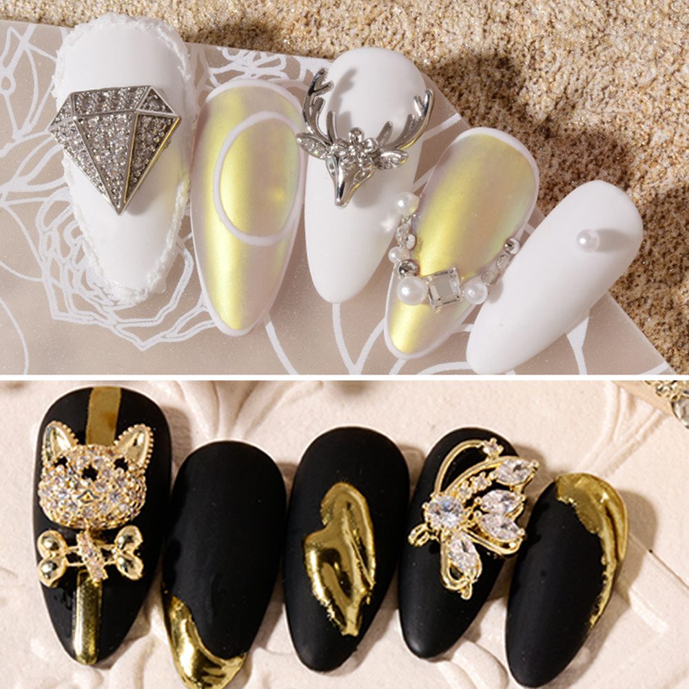 CHARMS (Hàng Mới Về) 1 Phụ Kiện Trang Trí Móng Tay Nghệ Thuật Hình Đầu Hươu Cổ Điển 3D