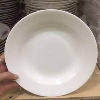 Đĩa súp sứ trắng trơn sâu lòng 20cm - Đĩa súp trắng sâu lòng
