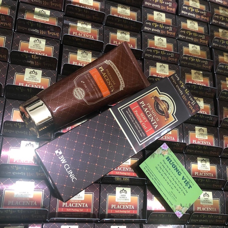 Gel tẩy tế bào chết da mặt  nhau thai cừu  Premium Placenta sofl Peeling  3W CLINIC 180ml
