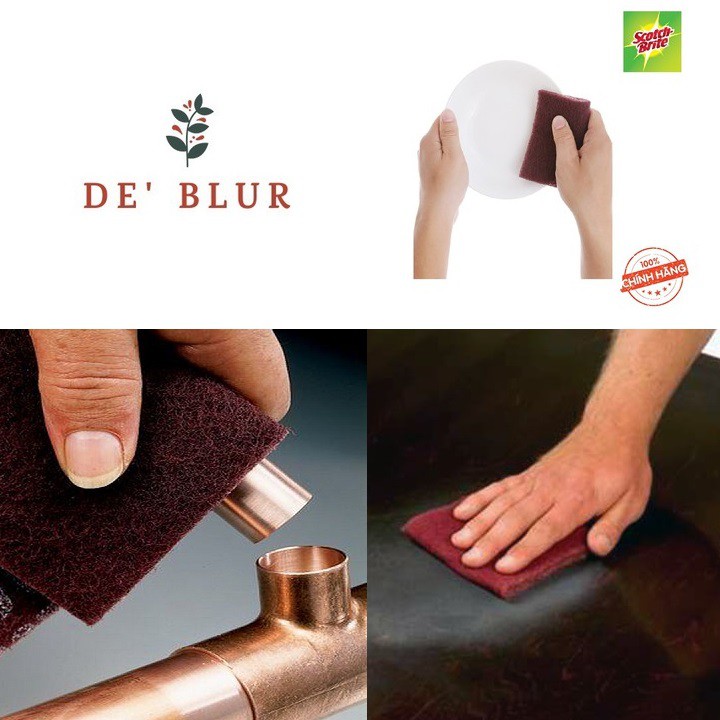 Cước cọ rửa Mạnh hơn inox - 7447 Scotch Brite 3M - Chữ nhật 10x15cm