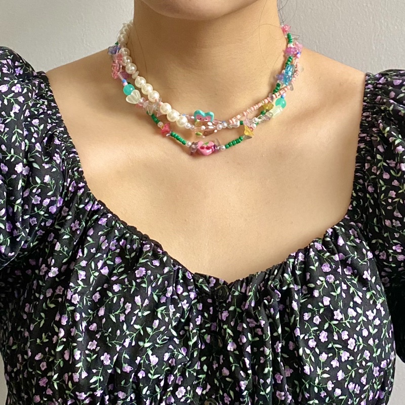 Tutti Frutti Cherry Blossom Necklace | Vòng cổ hạt cườm Cherry 🍒