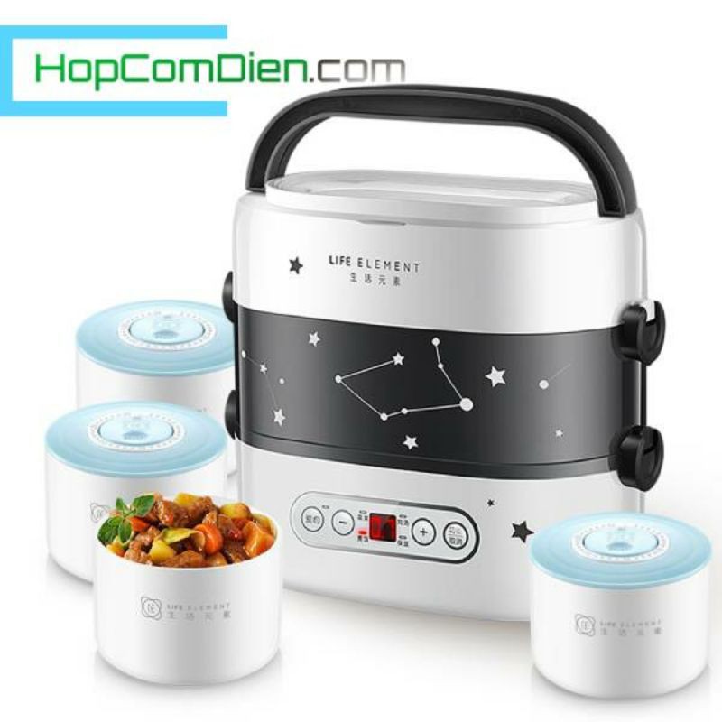 Hộp cơm điện cao cấp 4 bát gốm sứ hẹn giờ (tặng túi)