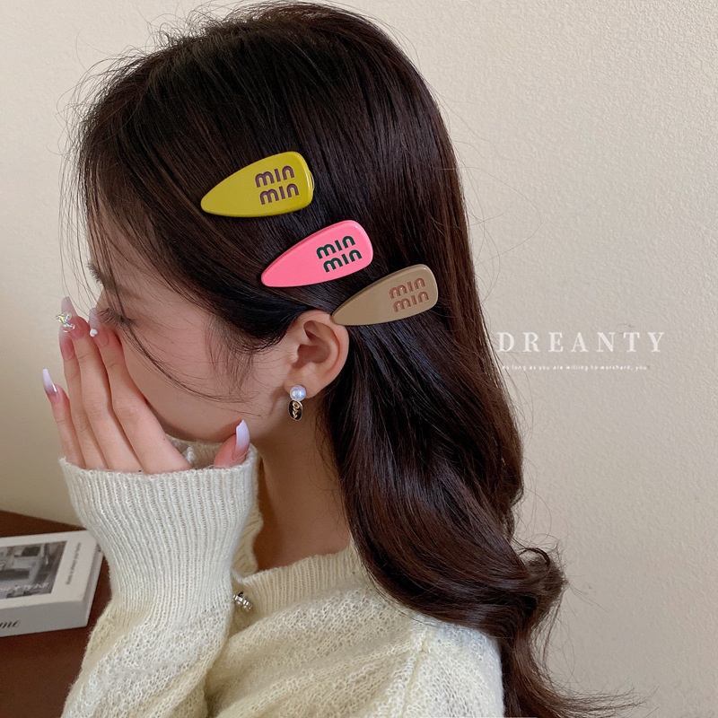 Kẹp Tóc Mái Ngang Hình Học / Giọt Nước / Chữ Cái Thời Trang Hàn Quốc Dễ Phối Đồ