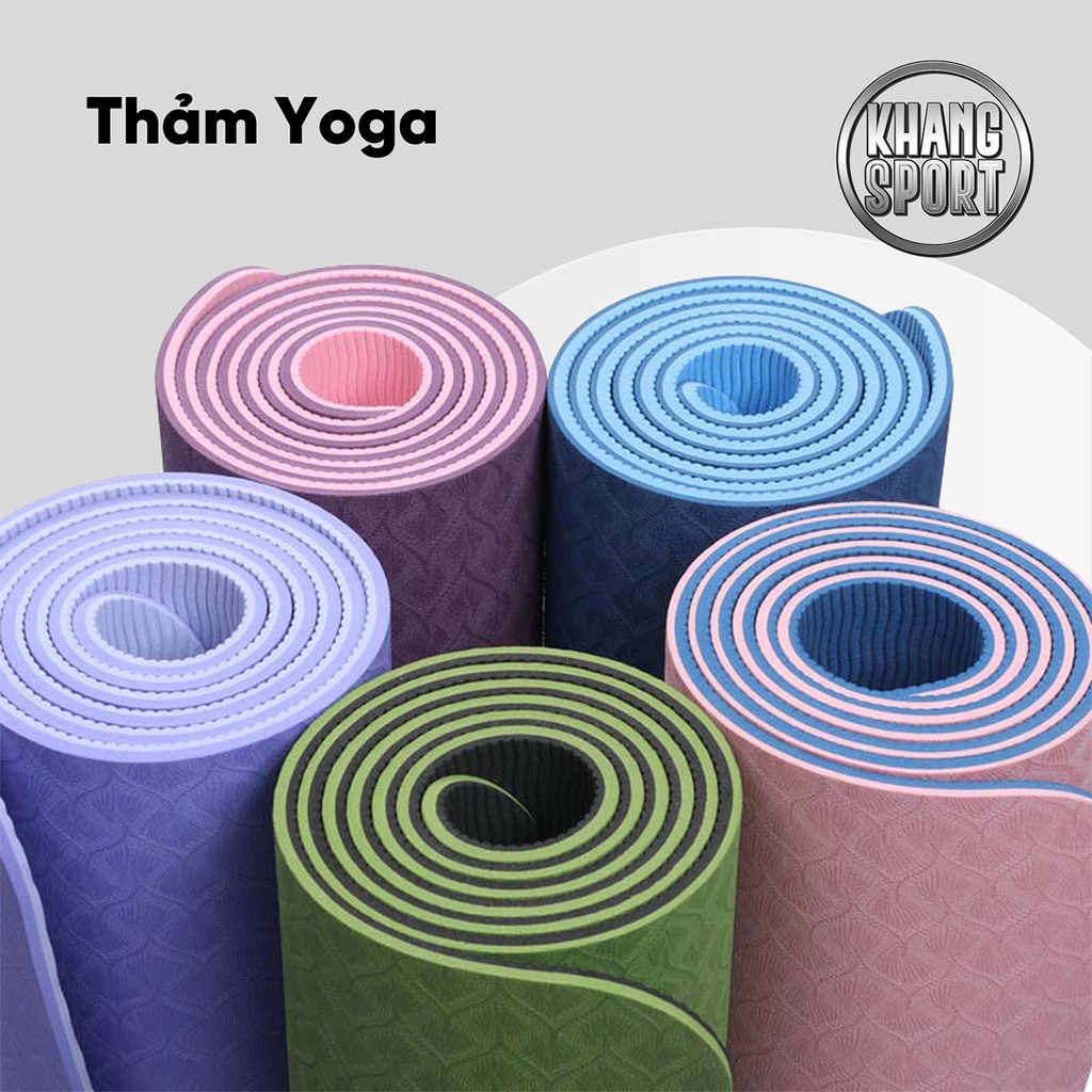 Thảm Tập Yoga [Tặng Kèm Túi] | Thảm Tập Gym TPE Siêu Bền 6mm Hàng Cao Cấp