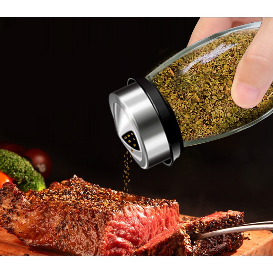 [CHÍNH HÃNG]Bộ 6 lọ đựng gia vị thủy tinh kèm giá để xoay 360 độ | BigBuy360 - bigbuy360.vn