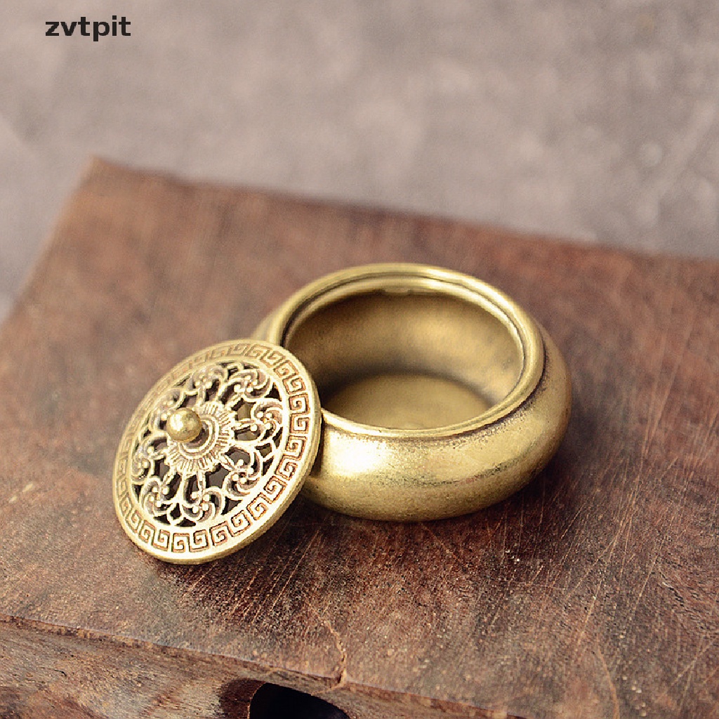 [ZVPT] Brass Pocket Lotus Jiuding Incense Burner Hollow Incense Mini Incense Burner DSF