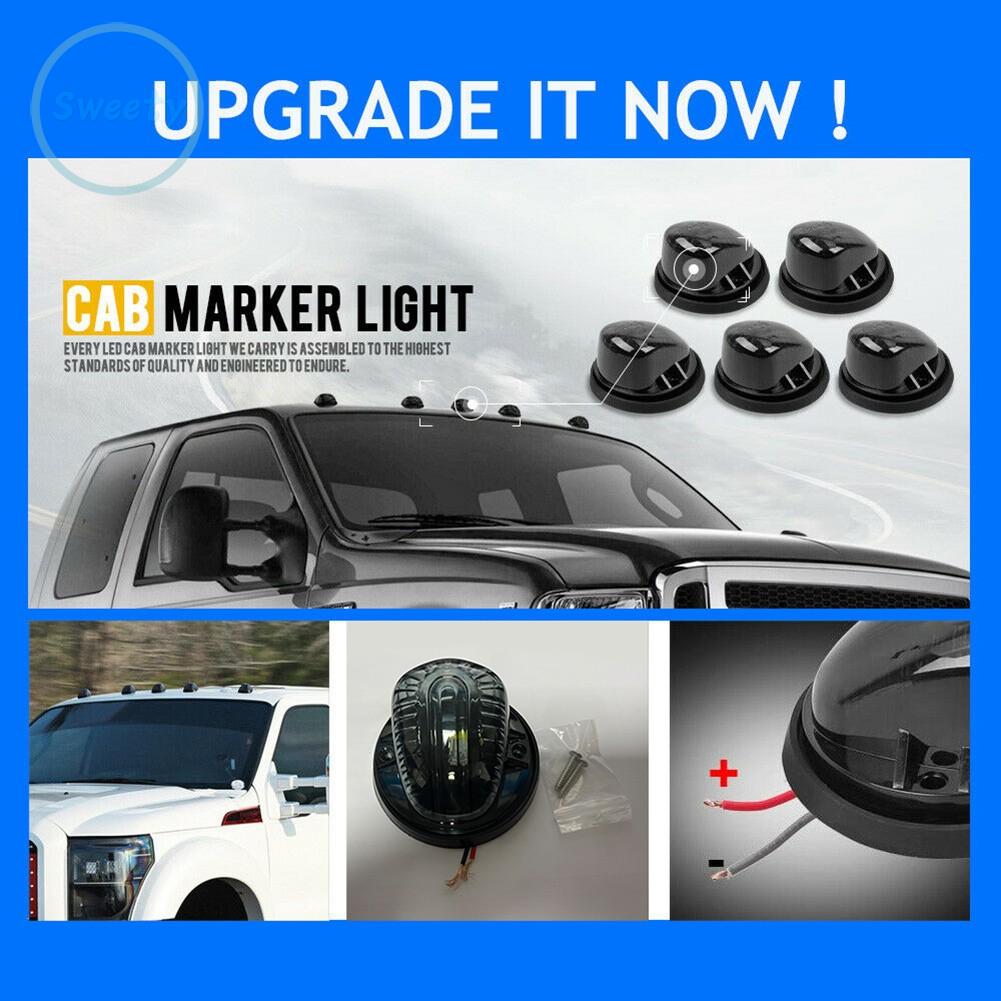 5PC Cab Sign Light Smoked Black Lens + T10 LED Kit for 73-87 GMC Chevrolet