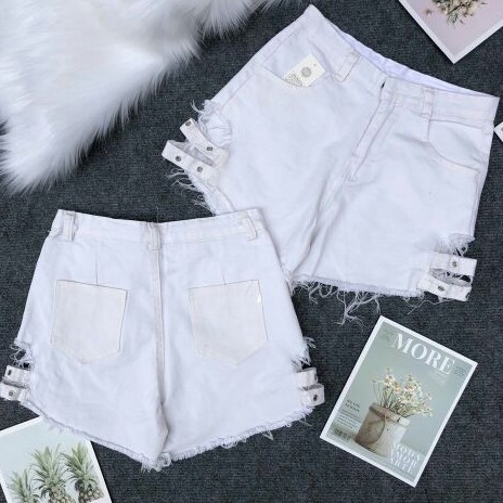 Quần short nữ cách điệu 2 dây đục lỗ SEXY - MIN Boutiques - Ảnh thật - chất kaki co giãn