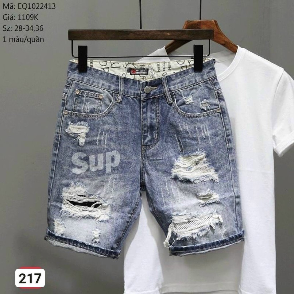 Quần Short Jean Nam VNXK FREESHIP Quần Đùi Jean Nam Chất Bò Mùa hè Hottrend HG87