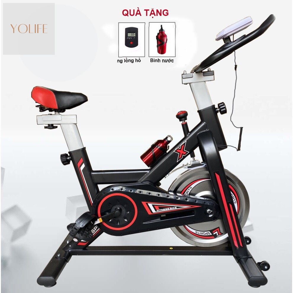 Xe đạp thể thao Air Bike Tặng kèm cảm biến nhịp tim + Bình nước, khung sườn chắc chắn, tải trọng lớn