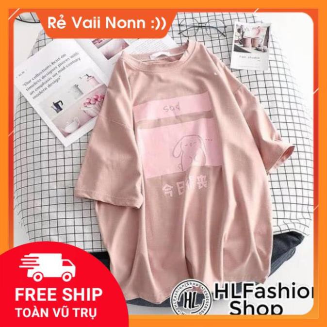 Áo thun Tay Lỡ Thỏ Happy - Sad siêu đẹp - form rộng freesize
