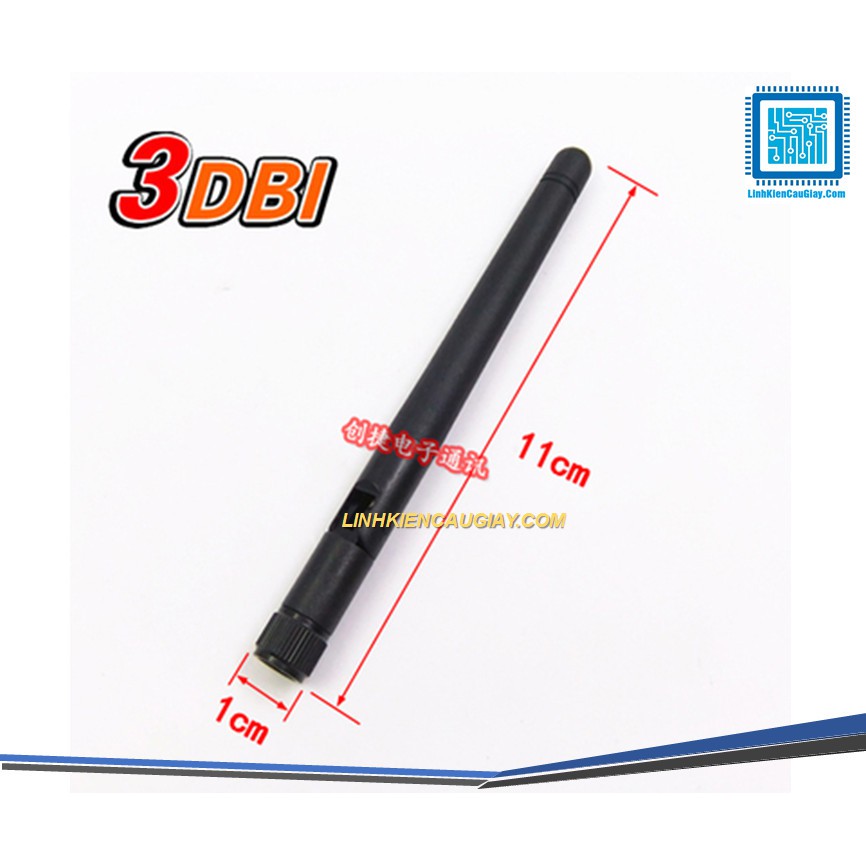 Anten Wifi 3DB 2.4g/5g/5.8g SMA Chân kim loại cong