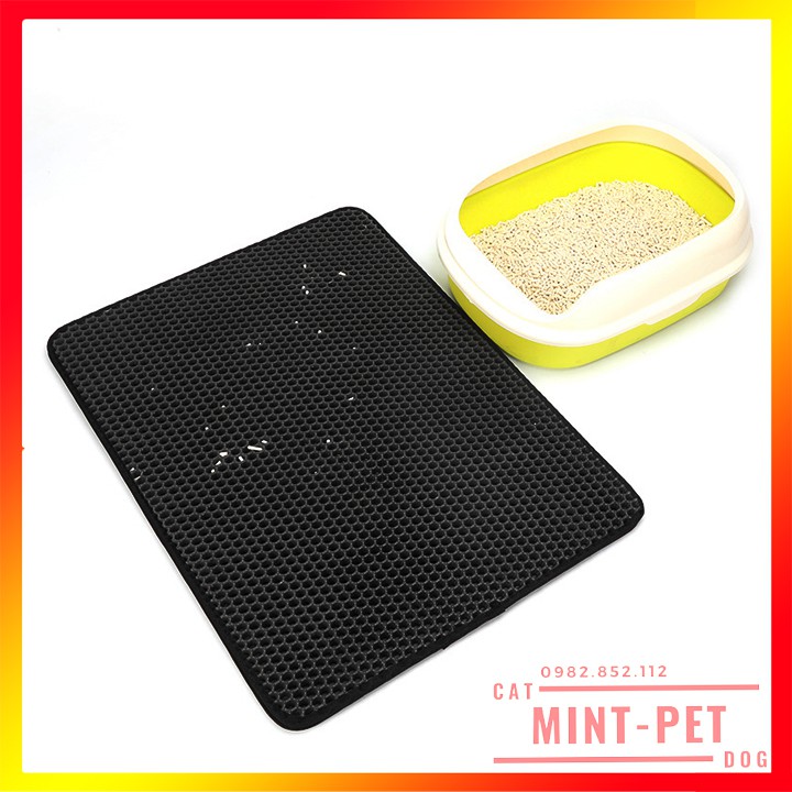 Thảm Lót Nhà Vệ Sinh 2 lớp Ngăn Văng Cát Vệ Sinh Cho Mèo #MintPet