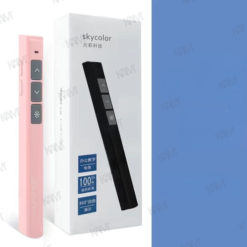 Máy thuyết trình không dây Kam có thể sạc lại 2.4GHz với chuột không khí Trượt nguồn Điện áp Điều khiển từ xa Bút điều khiển màu đỏ Laser PPT