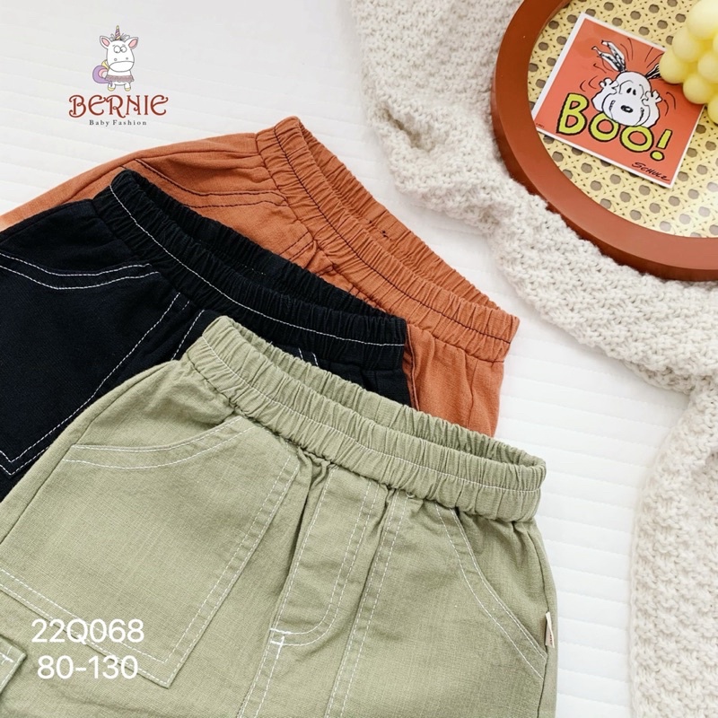_Quần sooc linen Trần chỉ Bernie cho bé trai 9 đến 23kg