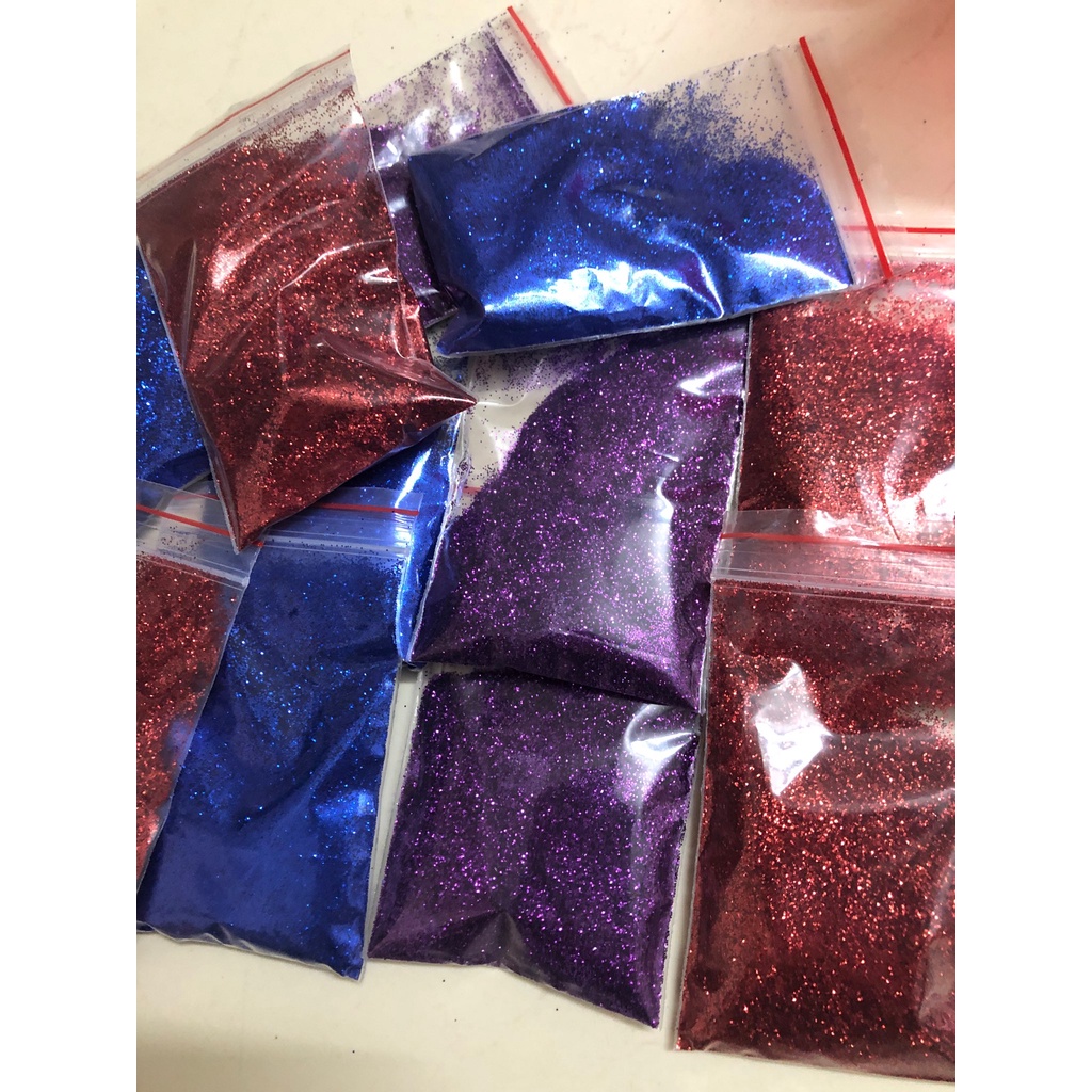 30g kim tuyến nhũ xanh dương, đỏ, tím