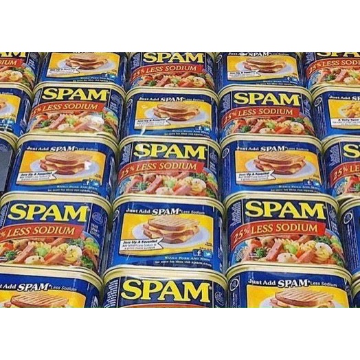 Thịt hộp SPAM của Mỹ 340g (2 loại truyền thống và ít mặn) (Date 2/2024)