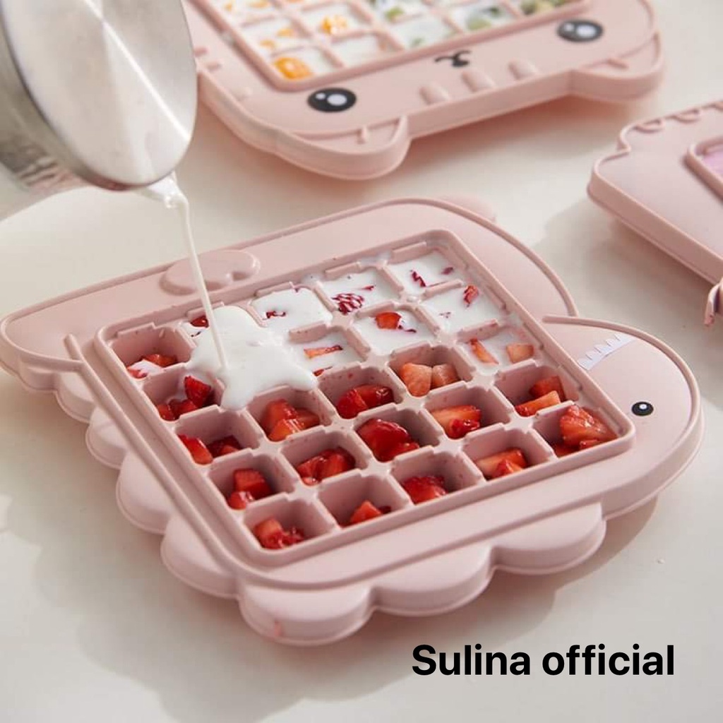 Khay làm đá hình khủng long mèo voi dễ thương, khuôn làm kem, thạch mini cho bé Sulina official DC09