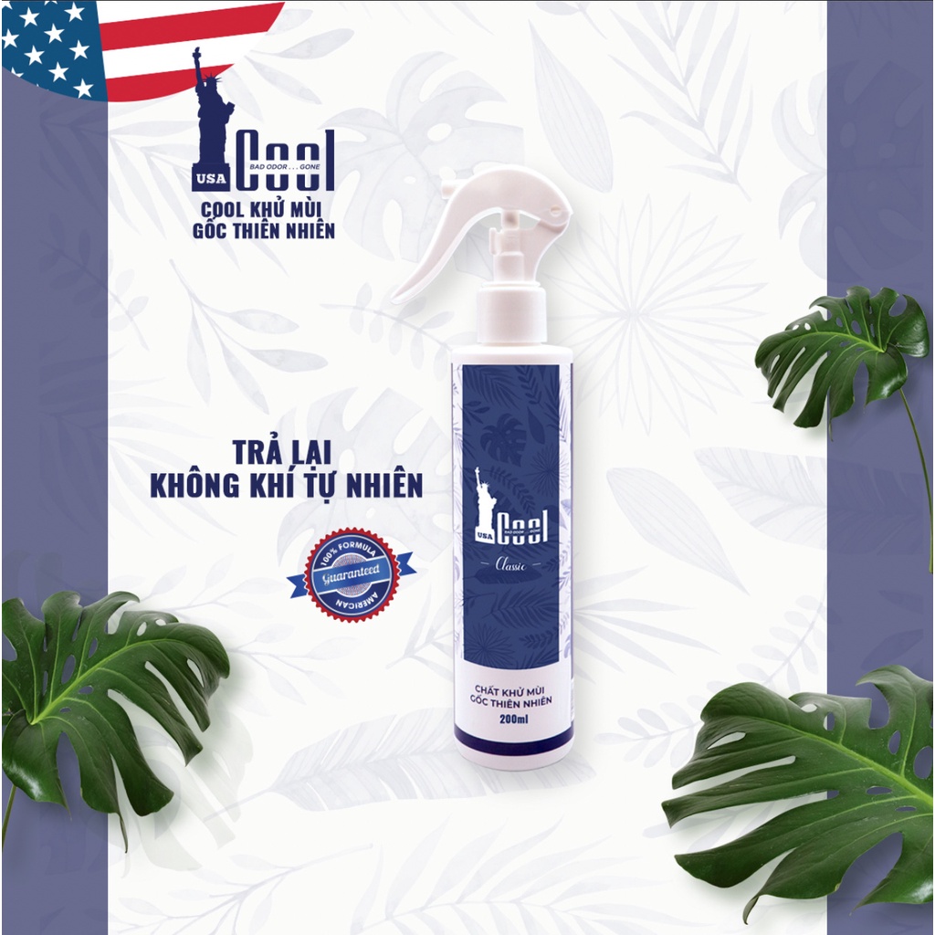 Chai Xịt Khử Mùi Cool Khử các loại mùi khó chịu trong không khí như mùi thuốc lá, mùi thức ăn, mùi trái cây, mùi giày vớ