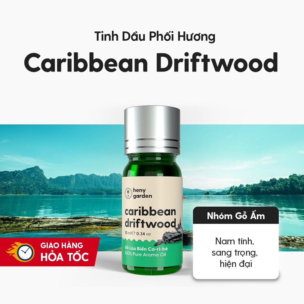 Tinh Dầu Phối Hương Caribbean Driftwood (Gỗ Ấm Nam Tính) Làm Nến Thơm, Xông Thơm Phòng HENY GARDEN