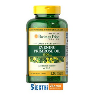 [CHÍNH HÃNG] tinh dầu hoa anh thảo ngừa mụn, đẹp da, cân bằng nội tiết 1300mg Evening Primrose Oil  Puritan's Pride