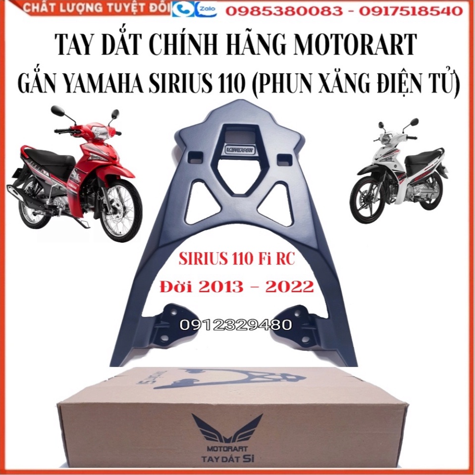 [Tay dắt Sirius] Tay Dắt (Cảng Sau Đa Năng) Nhôm Đúc Chính Hãng Motor Art Gắn Yamaha Sirius 110 (Xăng Cơ, Phun Xăng Điện