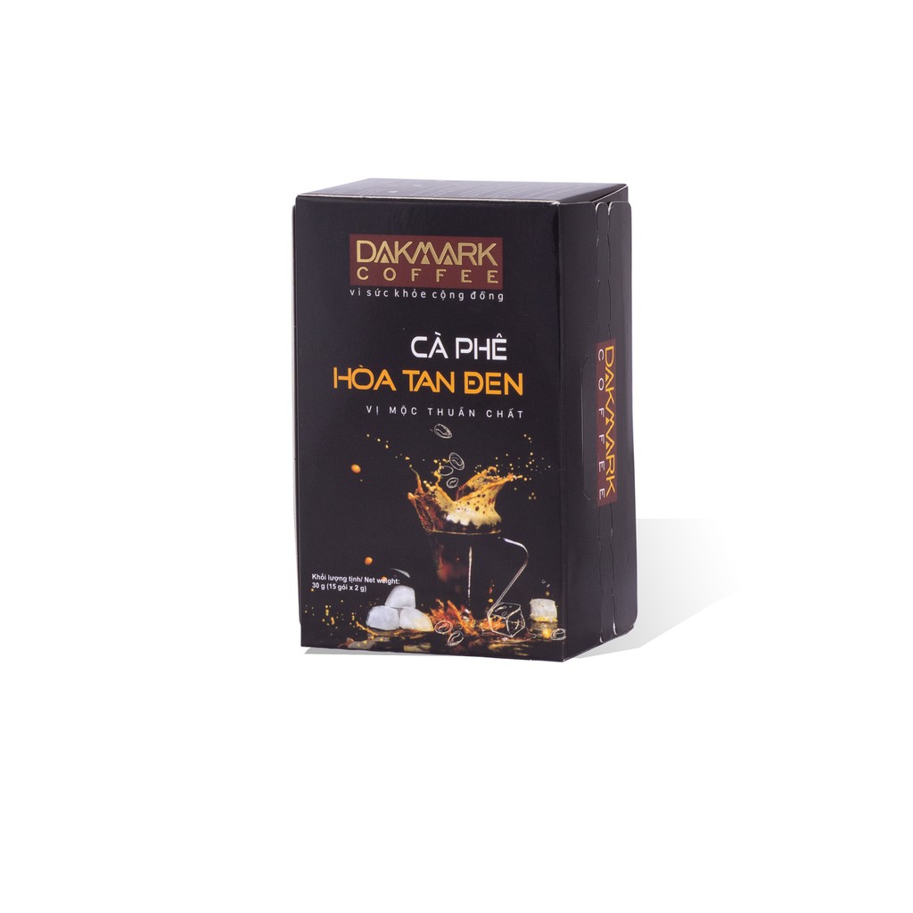 Cà phê nguyên chất hòa tan đen DakMark☕ Giảm cân 15 gói x 2gram ☕ Cà phê espresso