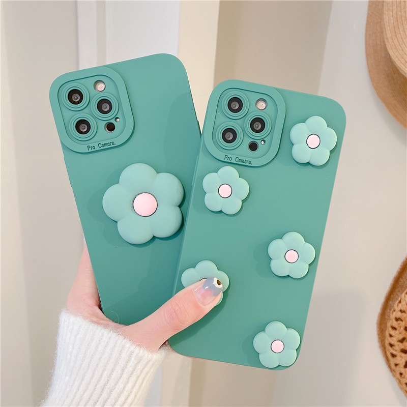 Ốp Điện Thoại TPU Mềm Họa Tiết Hoa 3D Thời Trang Cho IPhone 13 12 11 Pro Max X XS XR 8 7 Plus