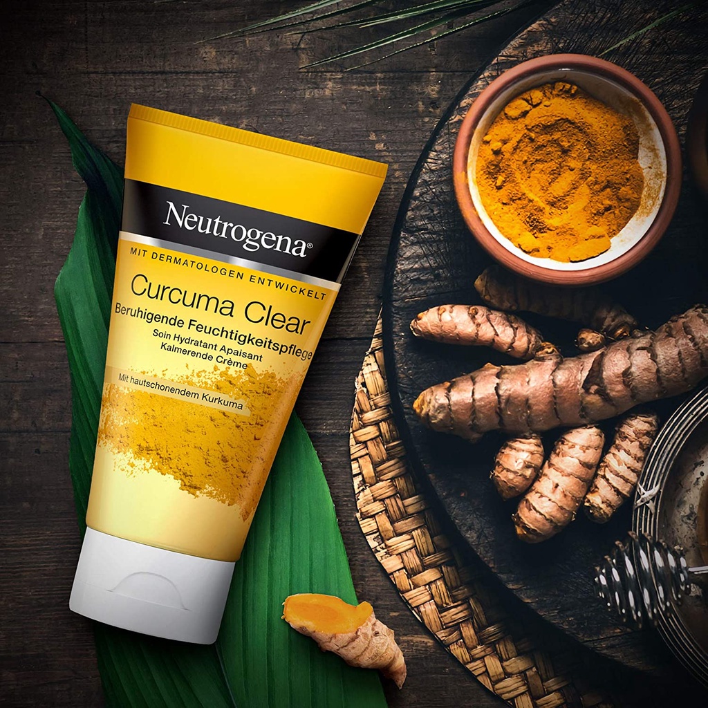 Kem dưỡng ẩm làm dịu da tổn thương bởi mụn, với tinh bột Nghệ - Neutrogena Curcuma Clear